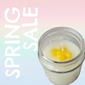 Yellow Flower Scented Candle in Glass Jar